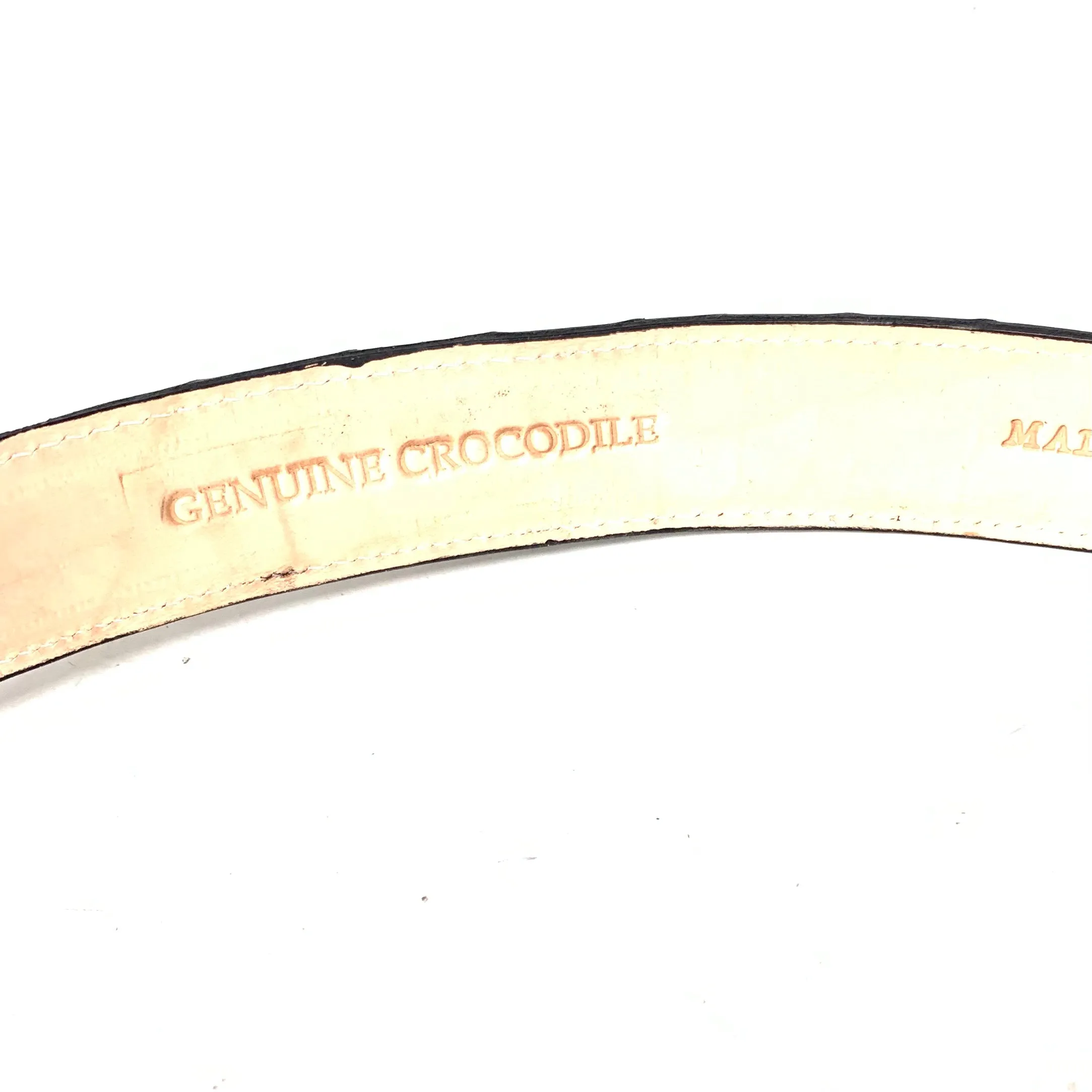 Kashani Black Hornback Crocodile Tail Exotic Skin Belt
