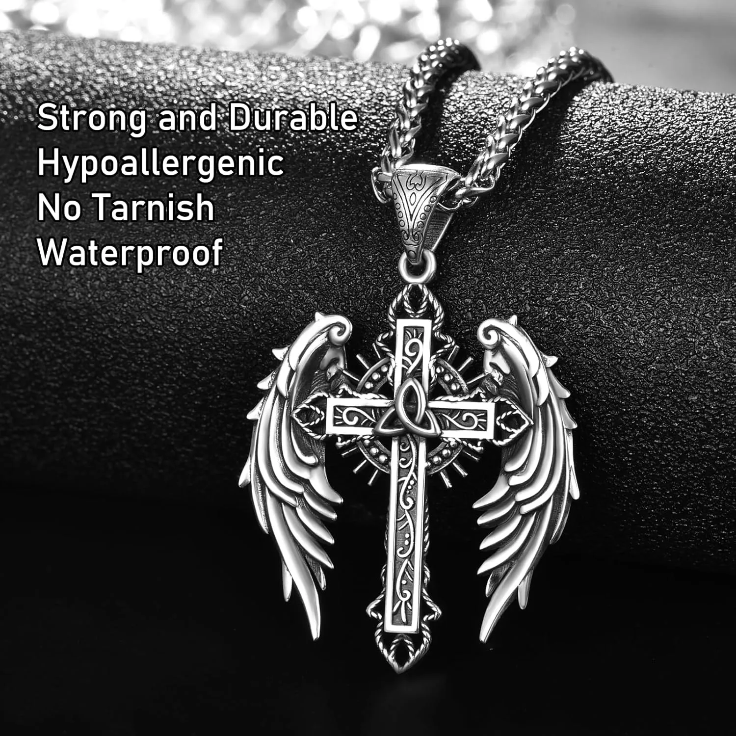 KATHL 925 Sterling Silver Cross Pendant Confirmation Necklace Catholic Religious Jewelry Gifts for Women Men