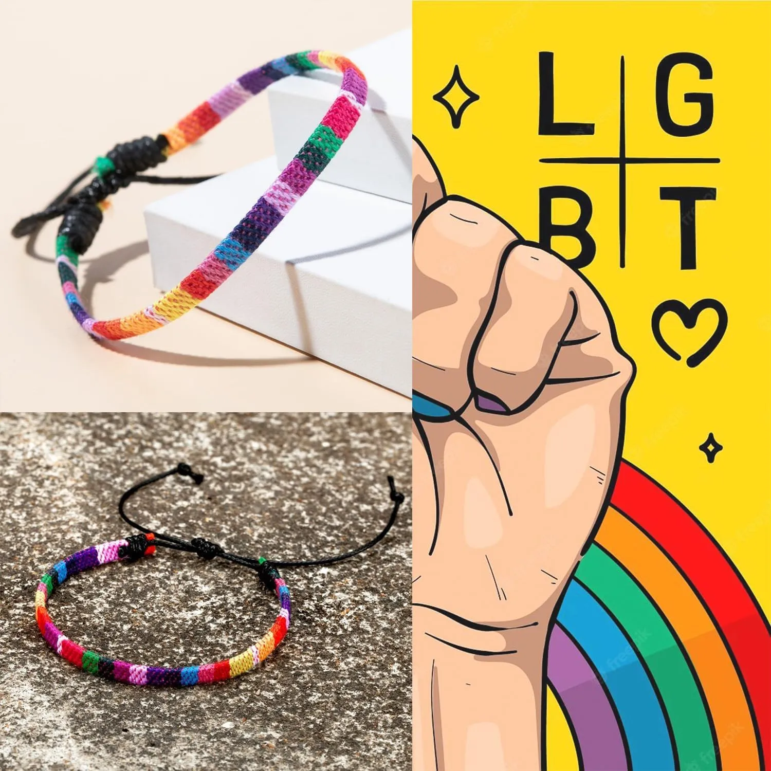 LGBTQ Pride Rainbow Bracelets Bulk Handmade Friendship Bracelets Boho Ethnic Style Wristband Bohemian Pride Month Jewelry for Women Men Adjustable