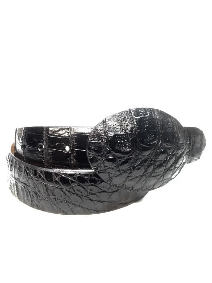 Los Altos Black Crocodile Full Skin Belt