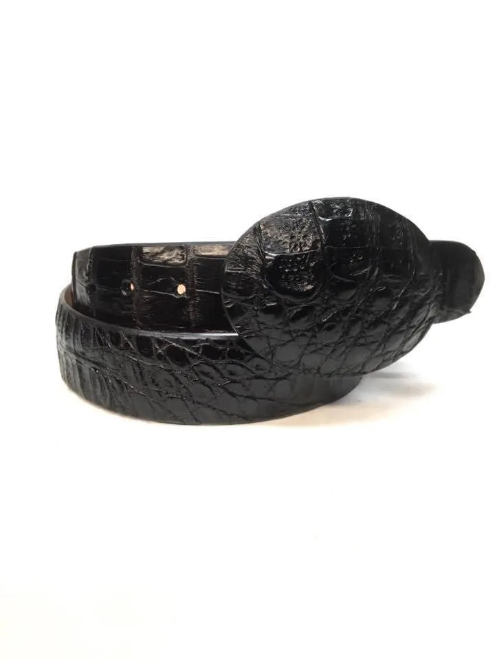 Los Altos Black Crocodile Full Skin Belt