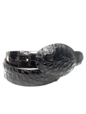 Los Altos Black Crocodile Full Skin Belt