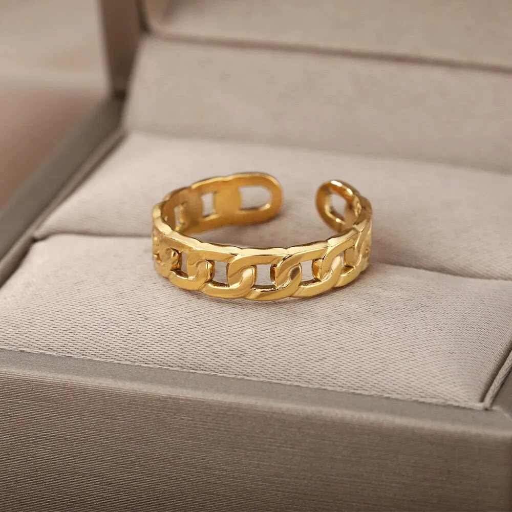 Lotus Rings For Women Vintage Gothic Stainless Steel Flora  Couple Ring