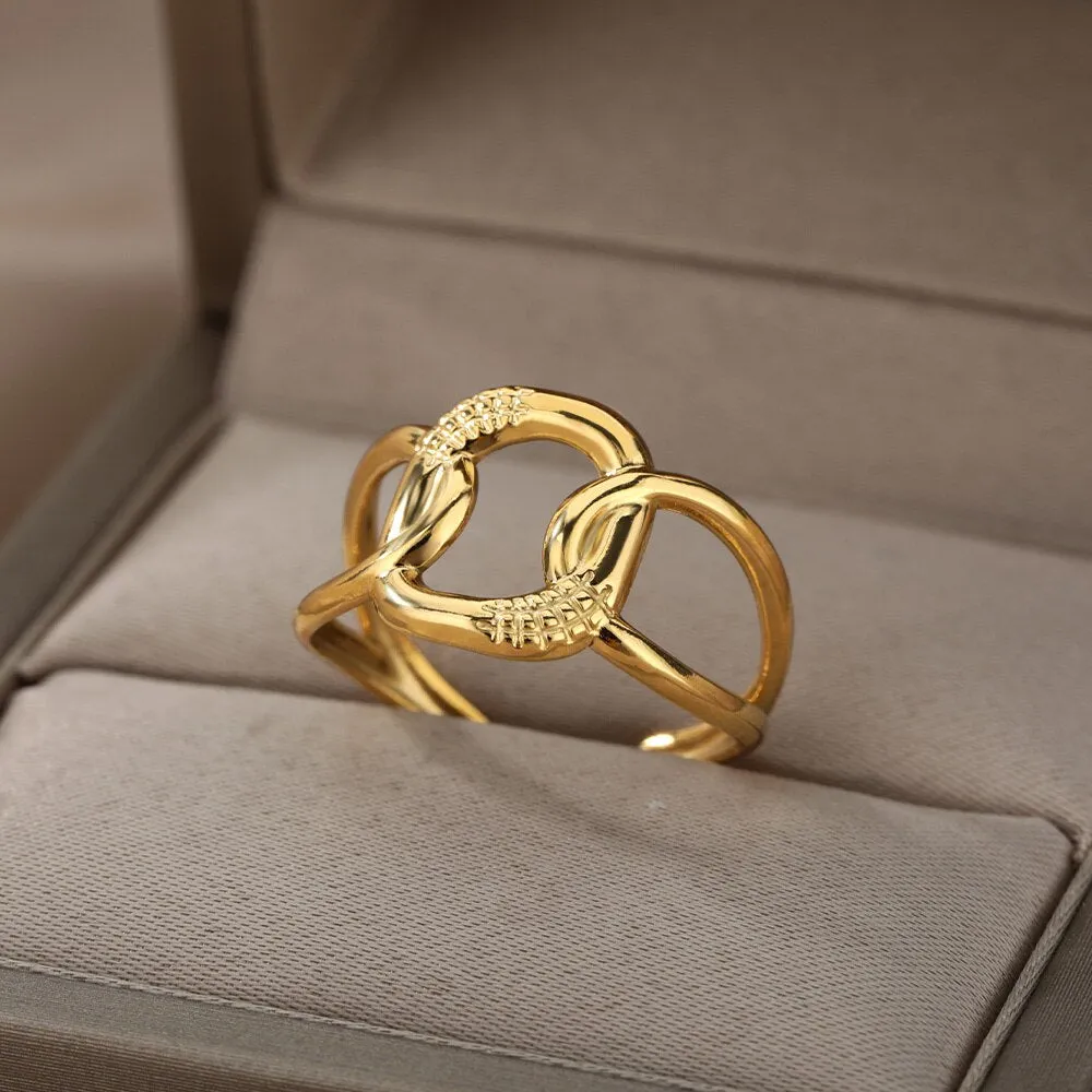 Lotus Rings For Women Vintage Gothic Stainless Steel Flora  Couple Ring