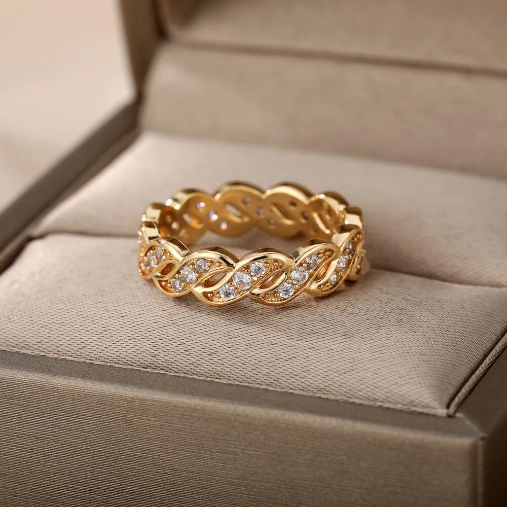 Lotus Rings For Women Vintage Gothic Stainless Steel Flora  Couple Ring