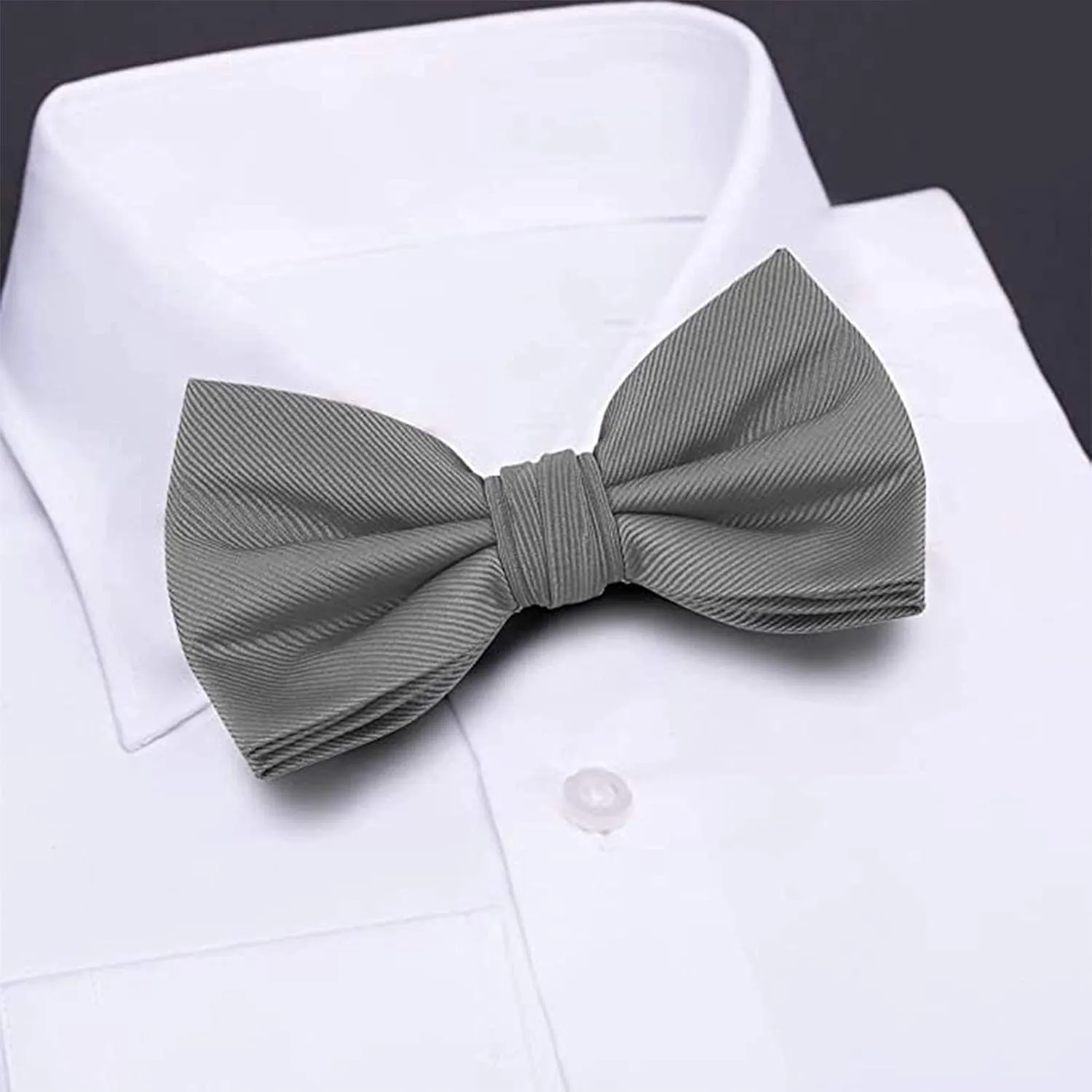LUTHER PIKE SEATTLE Bow Ties For Men - Mens Woven Pre Tied Bowties, Bowtie Tuxedo Solid Color Formal Bow Tie for Costume