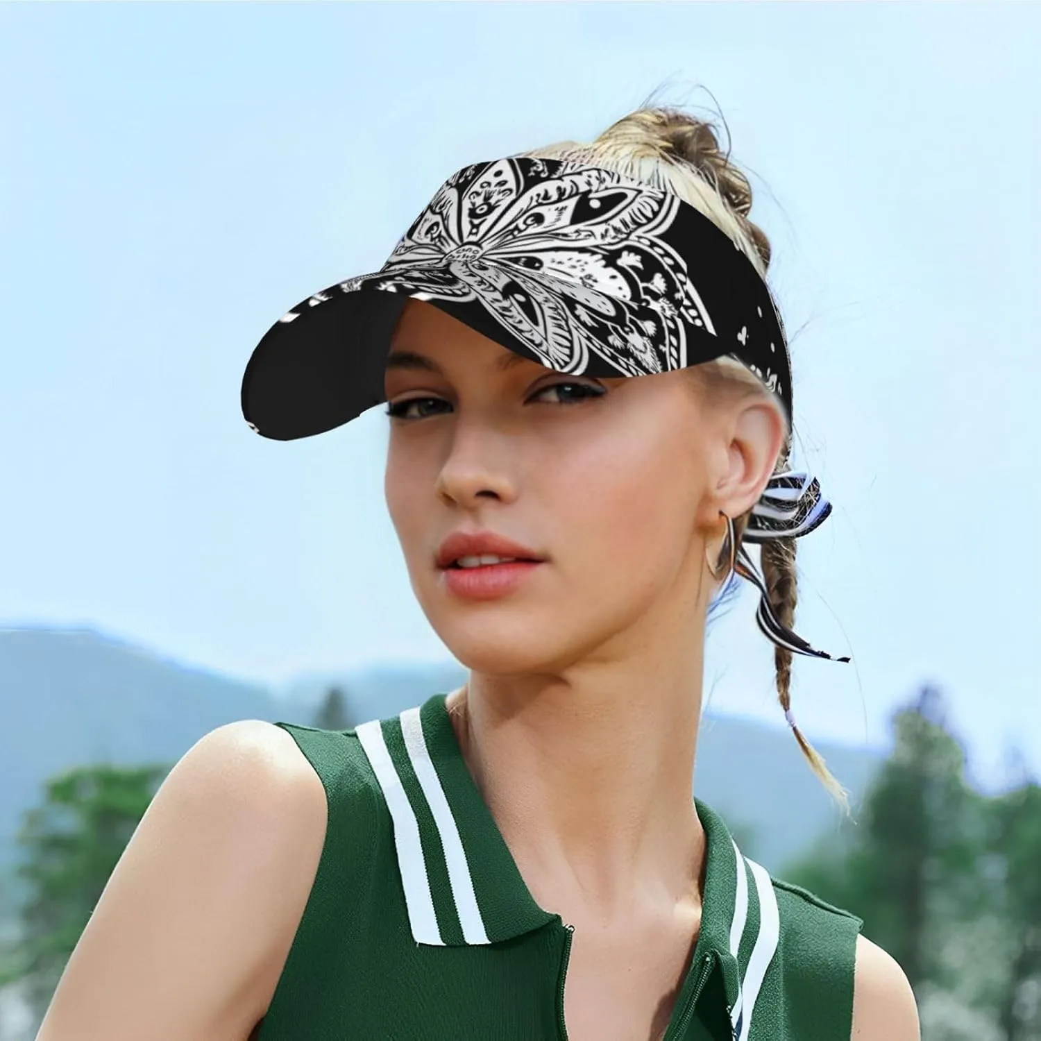 Marble Sports Sun Visor for Women Men, Adjustable Sun Hat Cap Tennis Visor for Beach Pool Golf Outdoor Travel