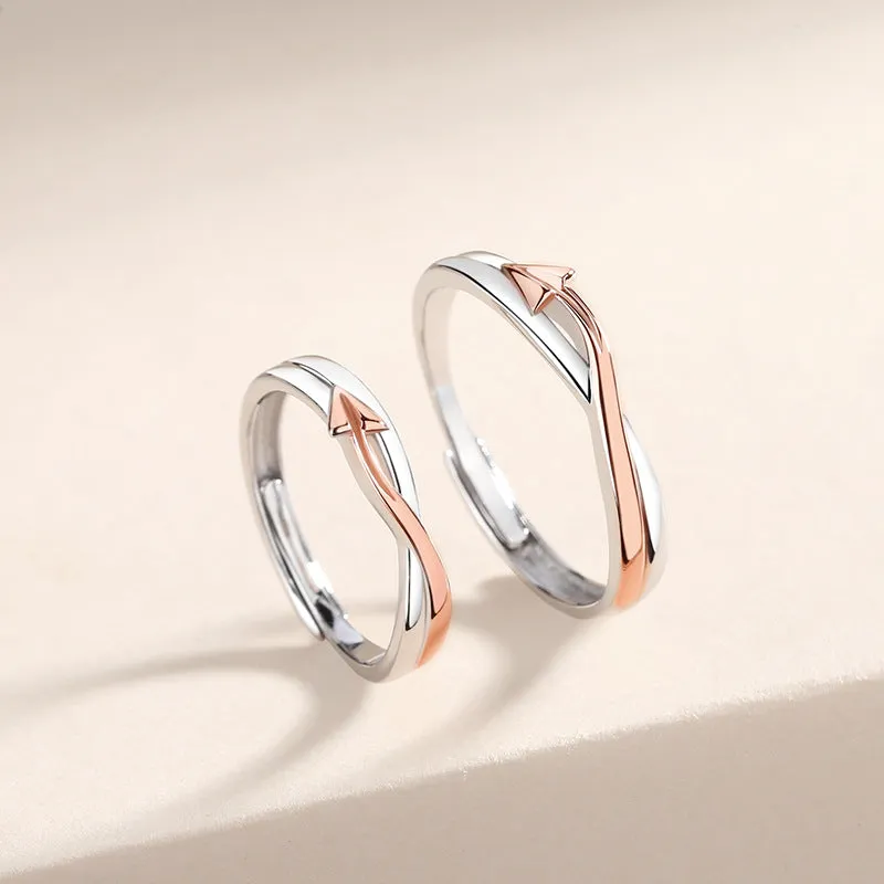 Matching Arrow Couple Rings Set for two
