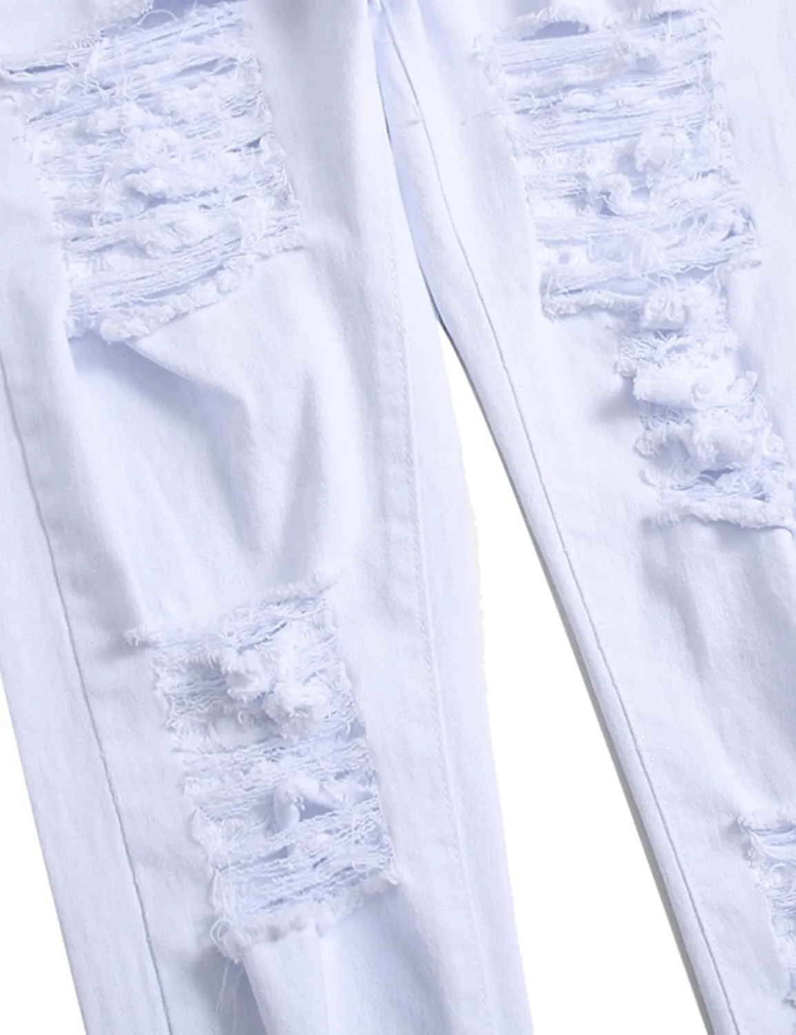 Men's Jeans Slim Fit Stretch Skinny Ripped Jeans for Men Stacked Distressed Straight Pants