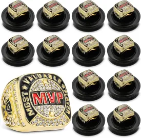 MVP Ring Most Valuable Player Ring Ball Games MVP Rings Sport Championship Trophy Ring with Display Neck Chain for Winner Tournament League Team Award Gift