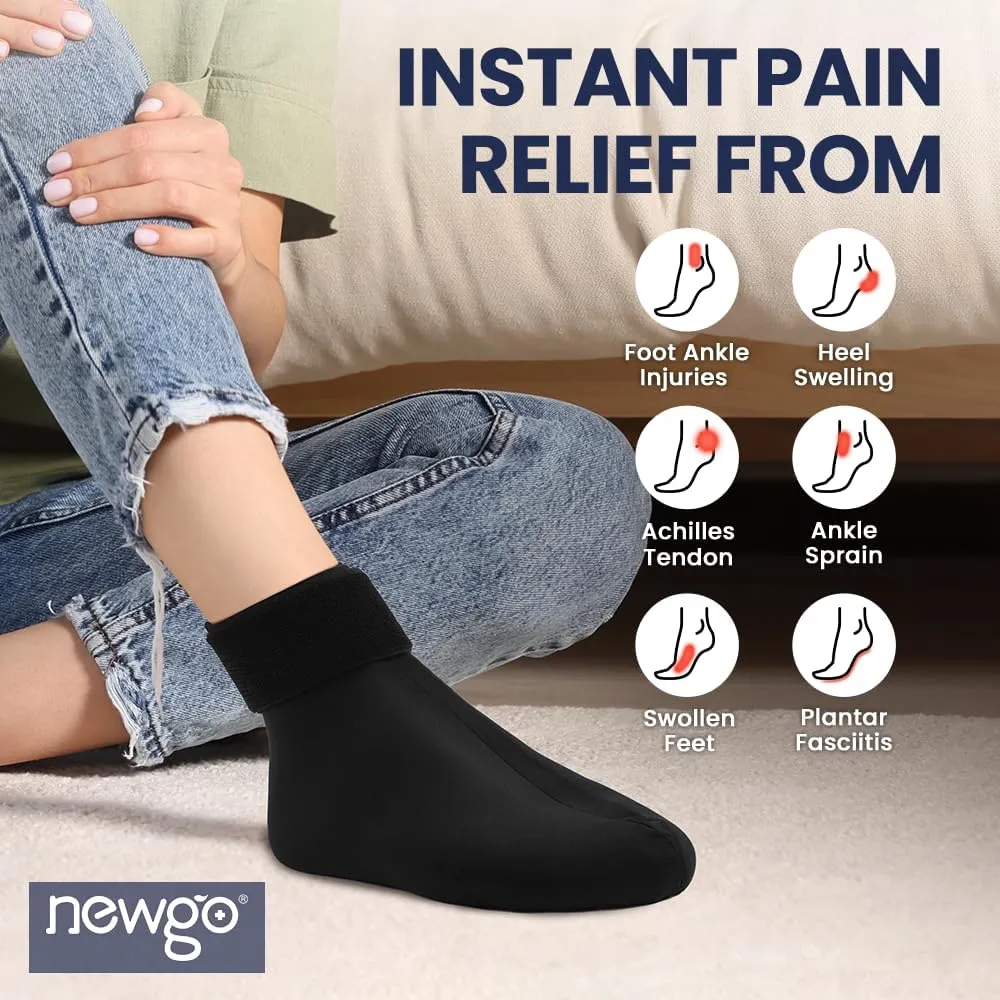 NEWGO Gel Ice Sock for Ankle & Foot Pain Relief - Cold Therapy Wrap for Swelling, Sprains, Plantar Fasciitis, Achilles Tendonitis & Gout - Reusable Cooling Sock for Hot Feet (1 Pack)