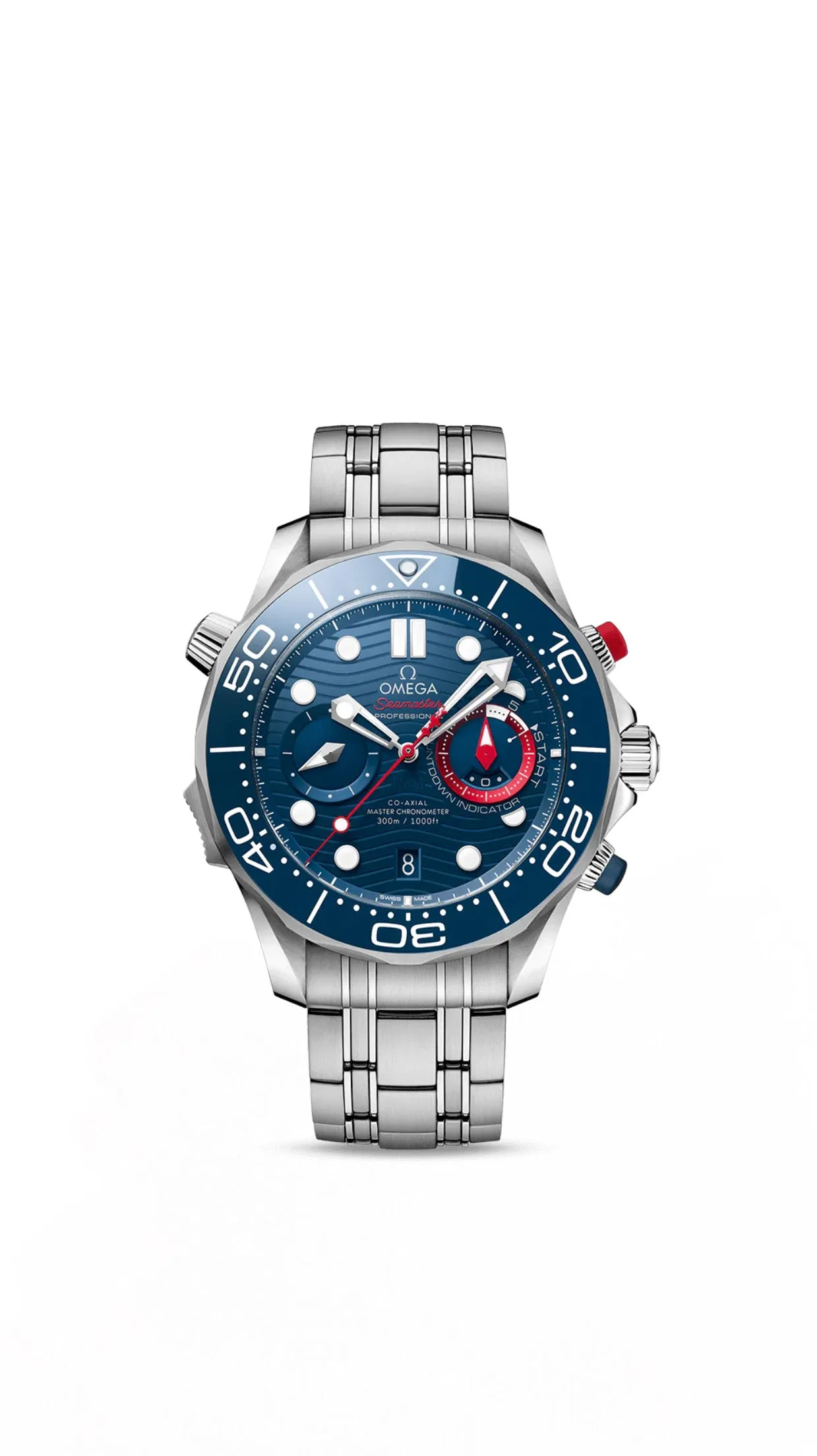 Omega Seamaster Diver 300M Chronometer Chronograph 44mm America's Cup Steel on Steel 210.30.44.51.03.002