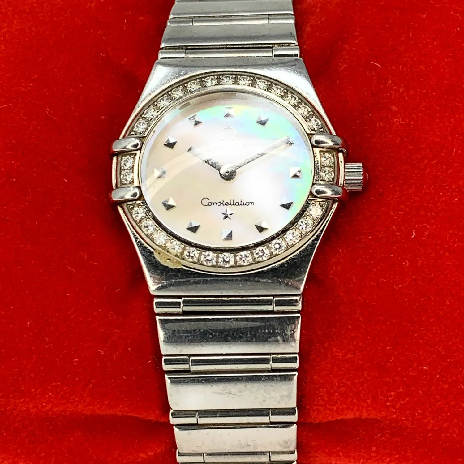 Omega Women's Stainless Steel Diamond Constellation Wristwatch