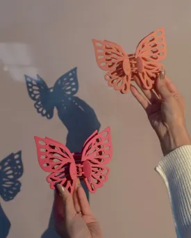 Pink Tones Jumbo Butterfly Claw Clip