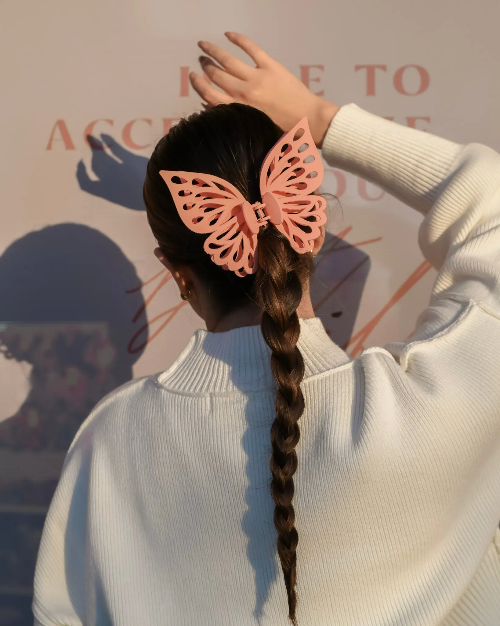 Pink Tones Jumbo Butterfly Claw Clip
