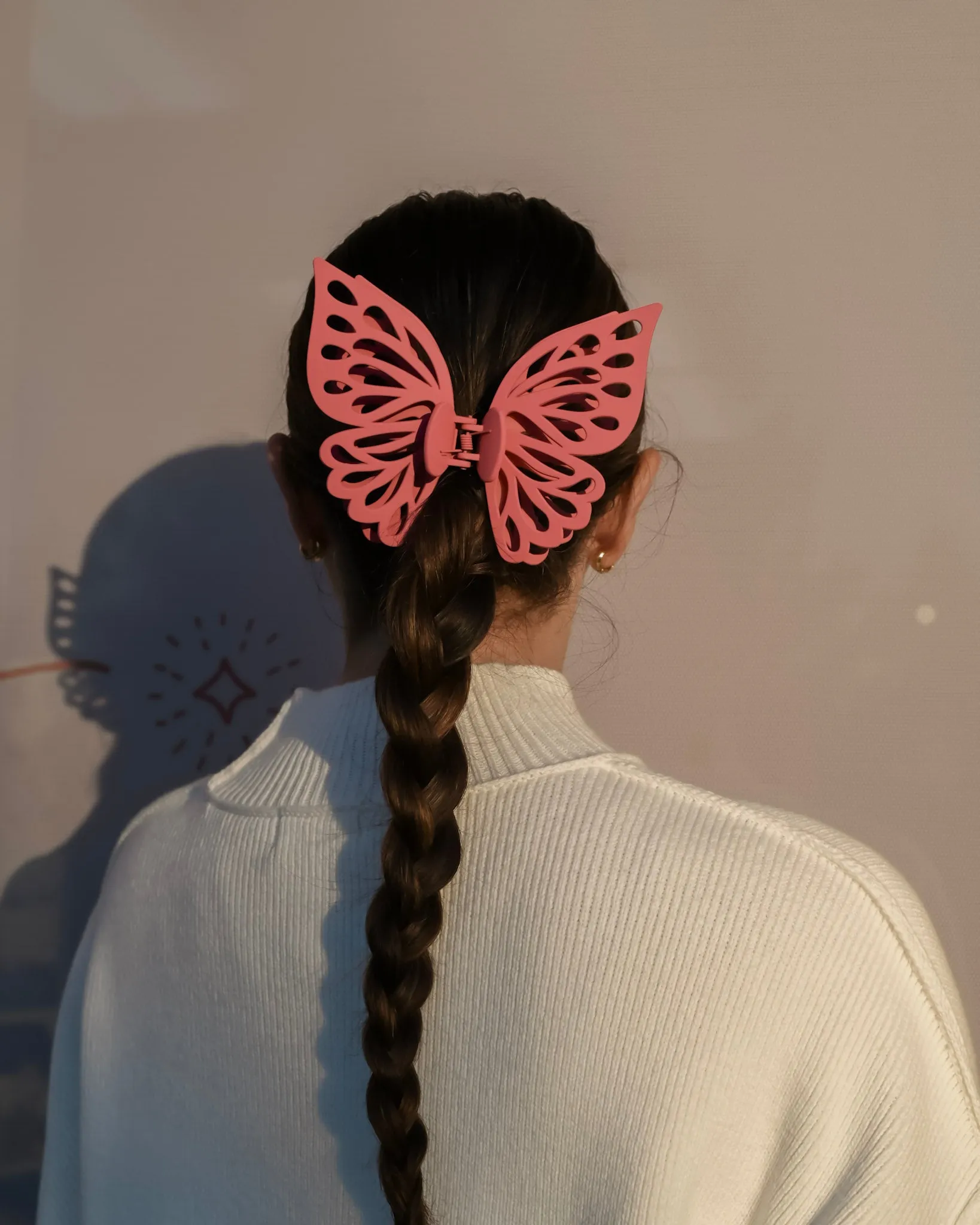 Pink Tones Jumbo Butterfly Claw Clip