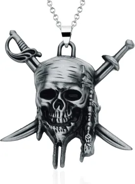 Pirates of The Caribbean Necklace Antique Copper Aztec Skull Pirate Skull Necklace For Men Gift