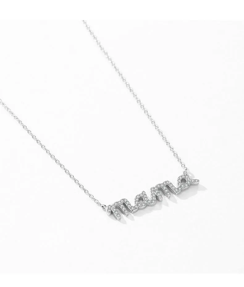 Popular Cross-Border Mama Necklace with Zircon Inlays