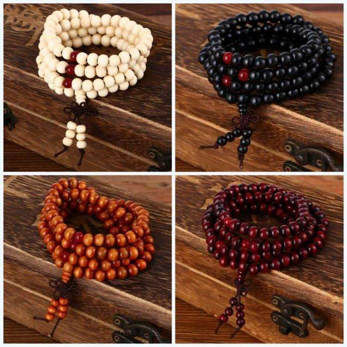 Pulseras Natural Sandalwood Buddhist