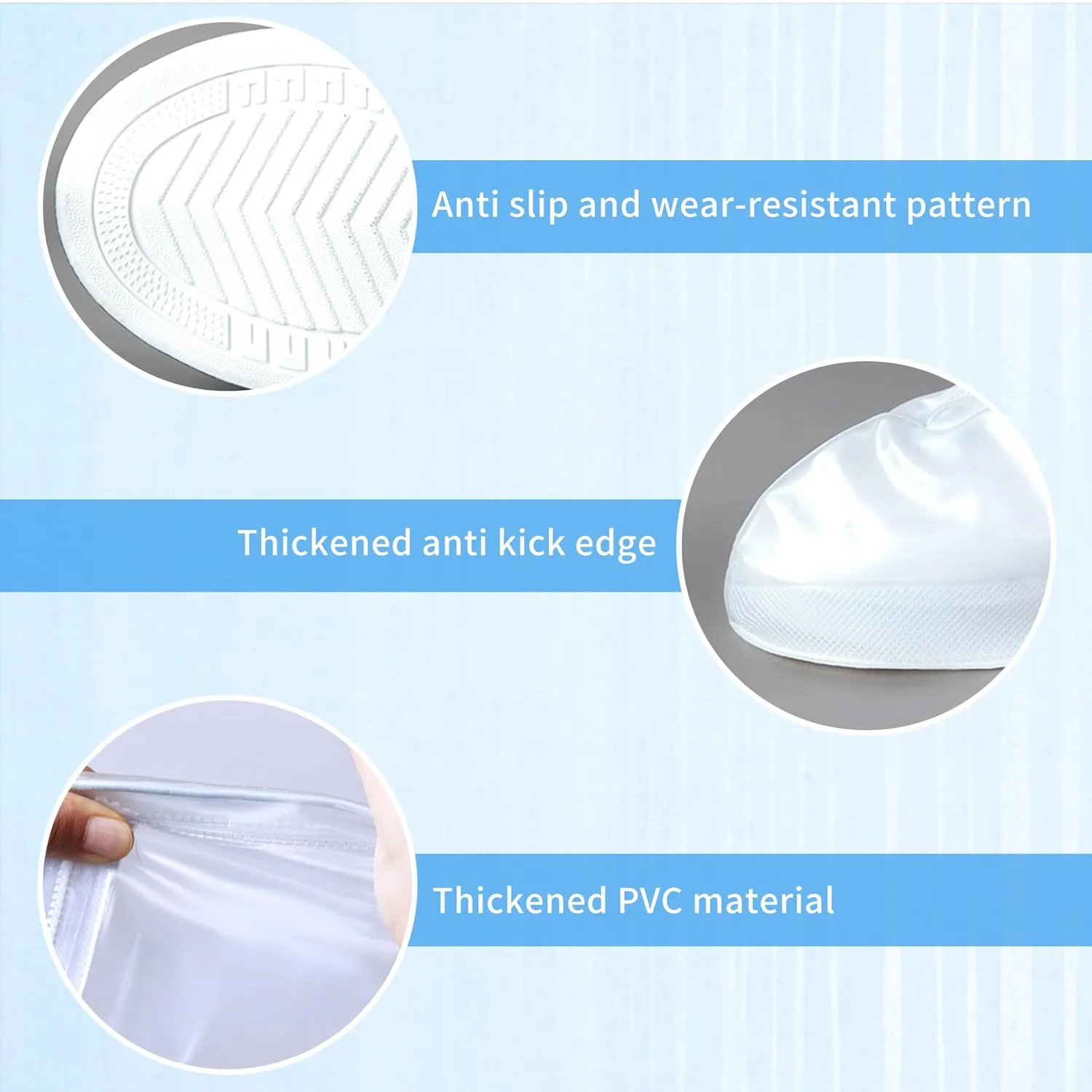 Rain Shoe Covers Waterproof for Men Women Shoe Boots Galoshes Protectors with Zipper Not-Slip Reusable Overshoes for Hiking Climbing Camping Cycling Rainy Day
