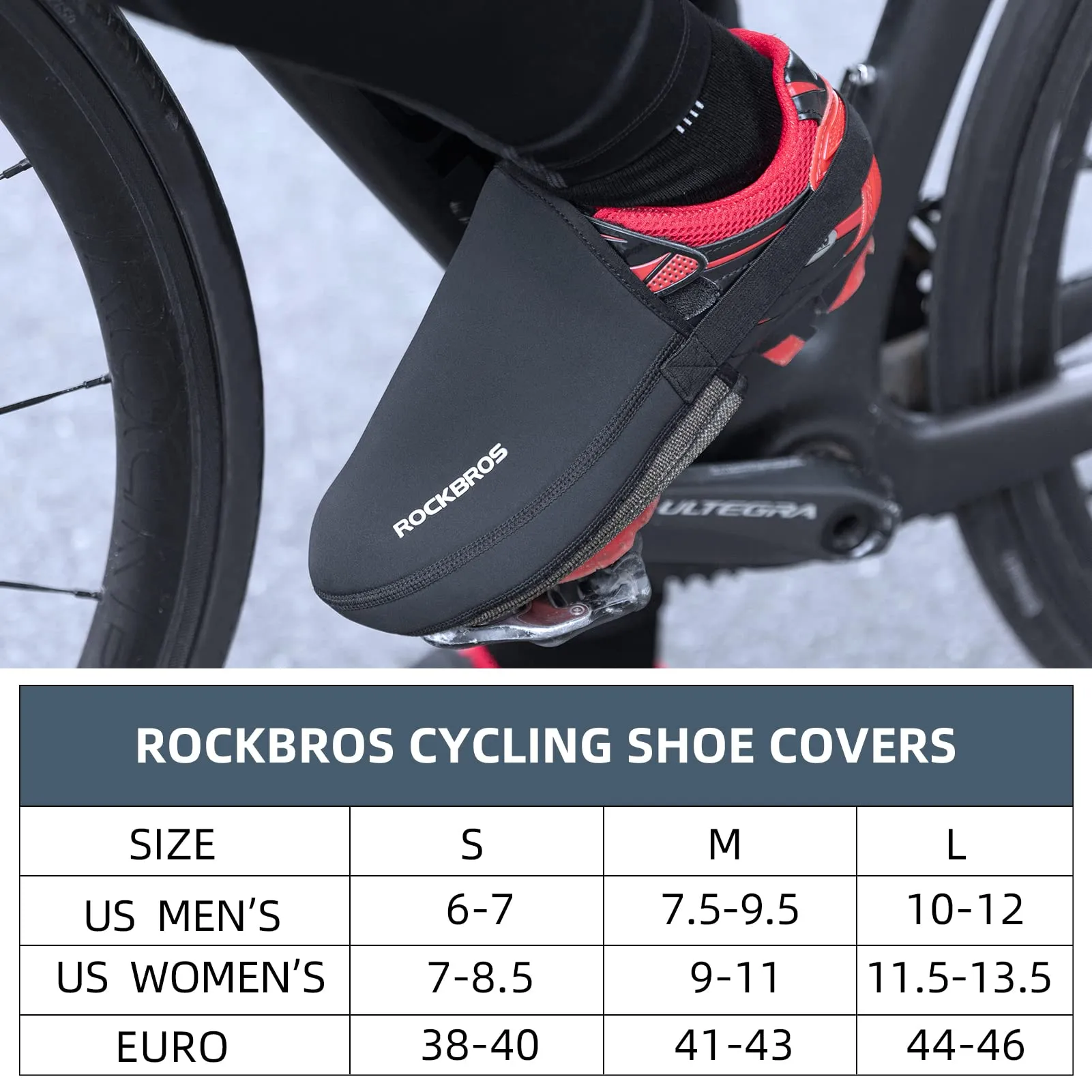 ROCKBROS Cycling Shoe Toe Covers Bike Overshoes Thermal Unisex