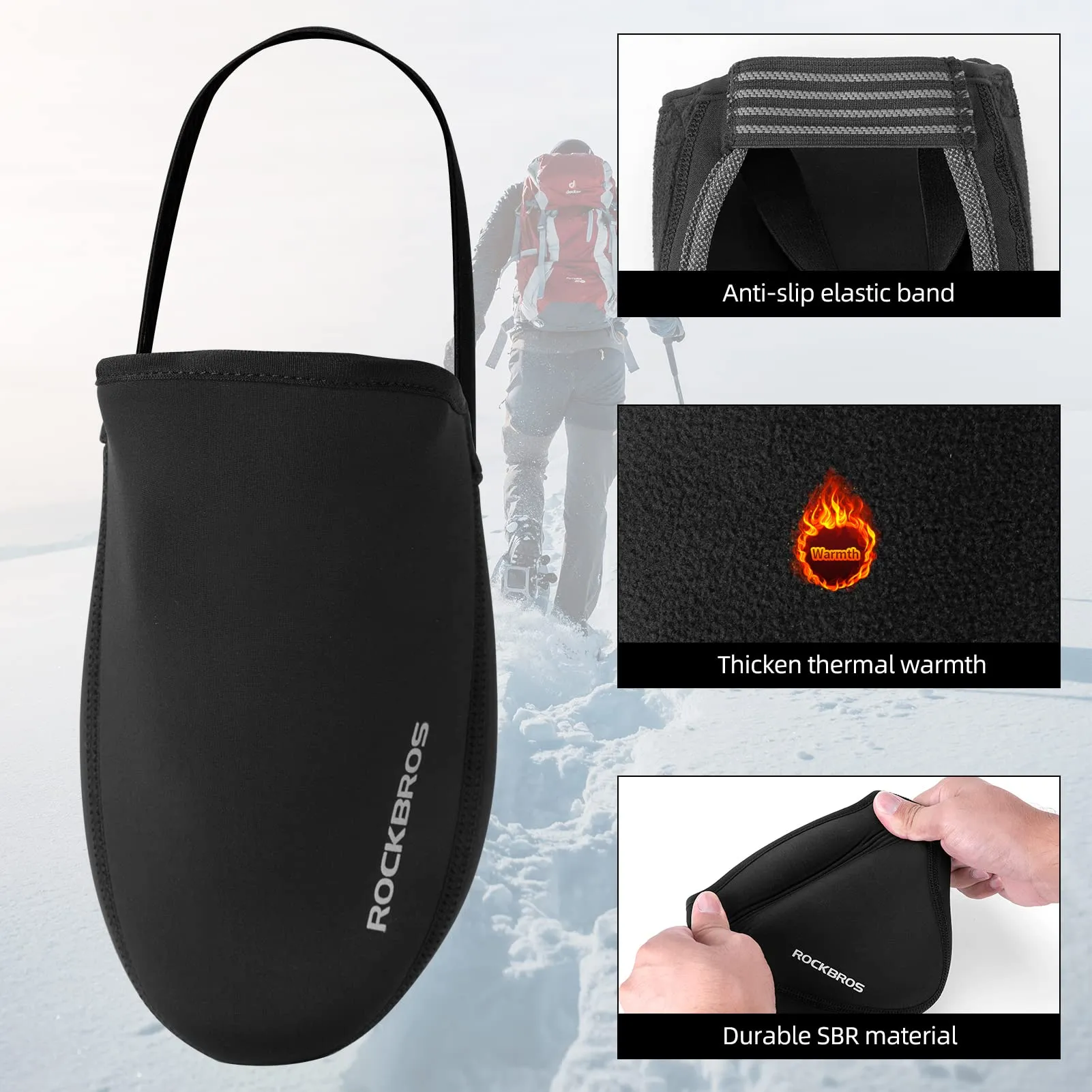 ROCKBROS Cycling Shoe Toe Covers Bike Overshoes Thermal Unisex