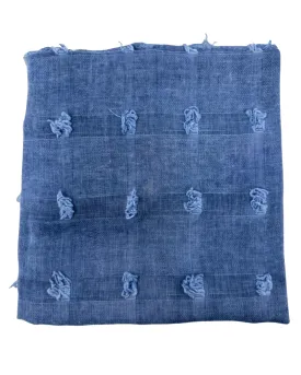 S143DN Denim Textured Solid Square Scarf