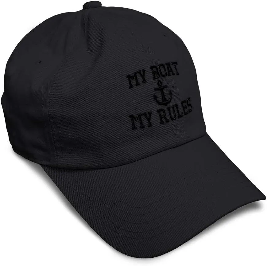 Soft Baseball Cap My Boat My Rules Anchor Captain B Funny Anchor Cotton Ship Dad Hats for Men & Women