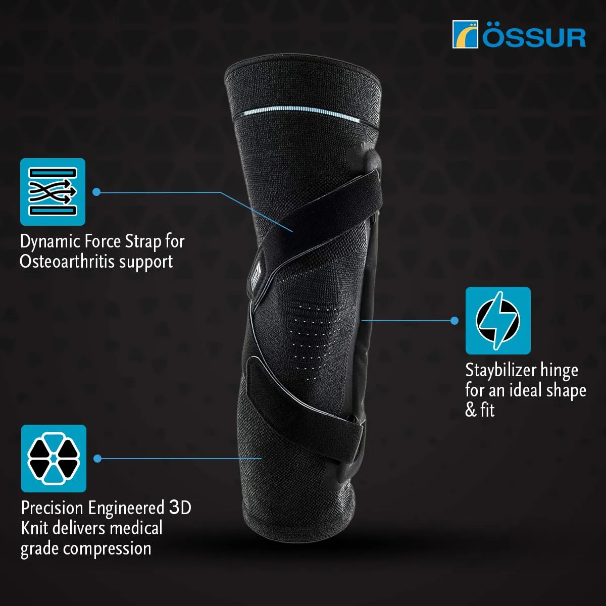 ssur Formfit Pro Knee OA Support - Arthritis Pain Relief Brace with Adjustable Compression for Left/Right Leg - Orthopedic Solution for Osteoarthritis, Joint Support, Mobility Aid & Rehabilitation - X-Large (Right Lateral, Left Medial)