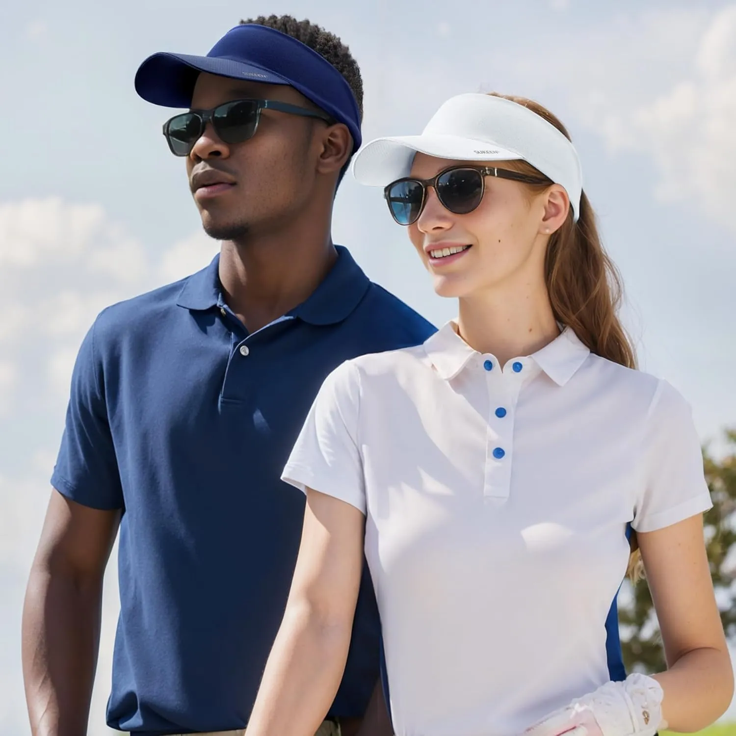 Sukeen Cooling Stretchy Visor Free Size Cool Hat with UV Protection Brim Peak Vizor for Golf, Tennis, Cycling, Running