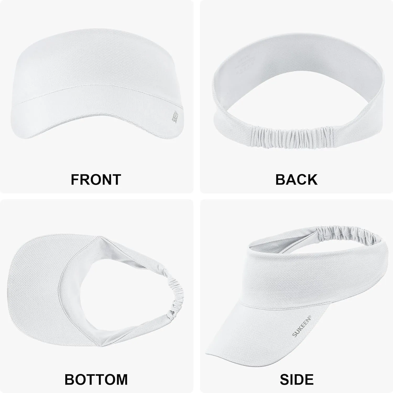 Sukeen Cooling Stretchy Visor Free Size Cool Hat with UV Protection Brim Peak Vizor for Golf, Tennis, Cycling, Running