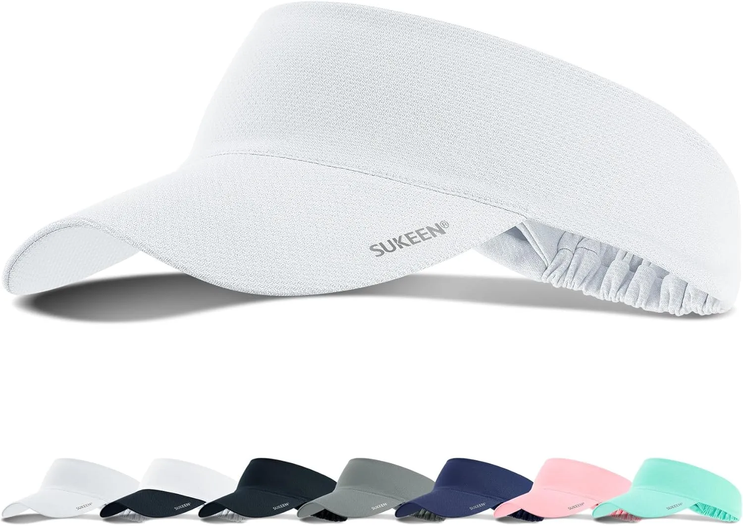 Sukeen Cooling Stretchy Visor Free Size Cool Hat with UV Protection Brim Peak Vizor for Golf, Tennis, Cycling, Running