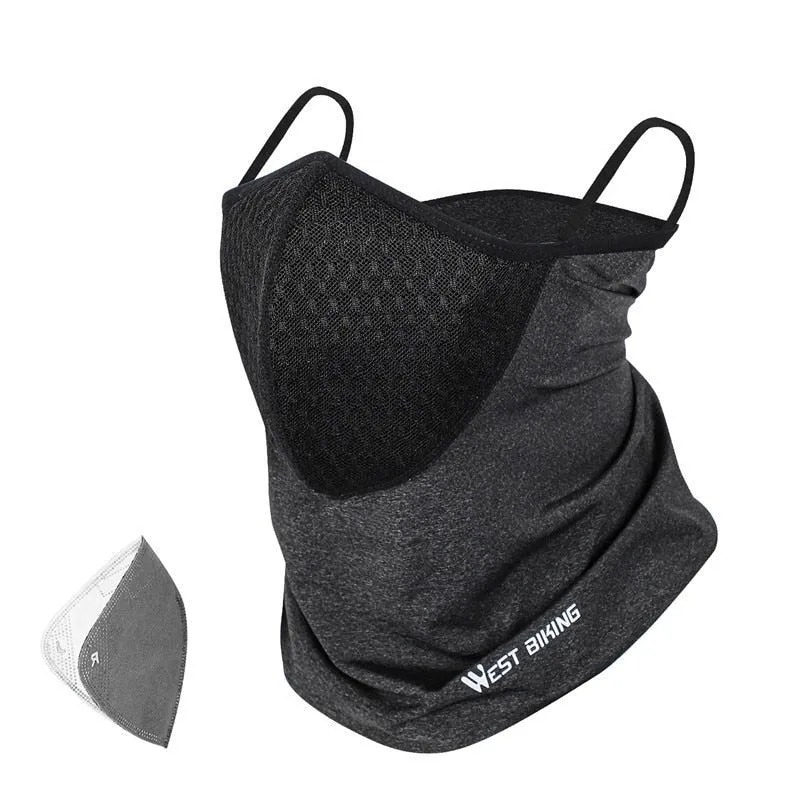 Summer Cycling Headwear Activated Carbon Filter Anti-Pollution Sport Scarf Running Face Cover Protection Accessories