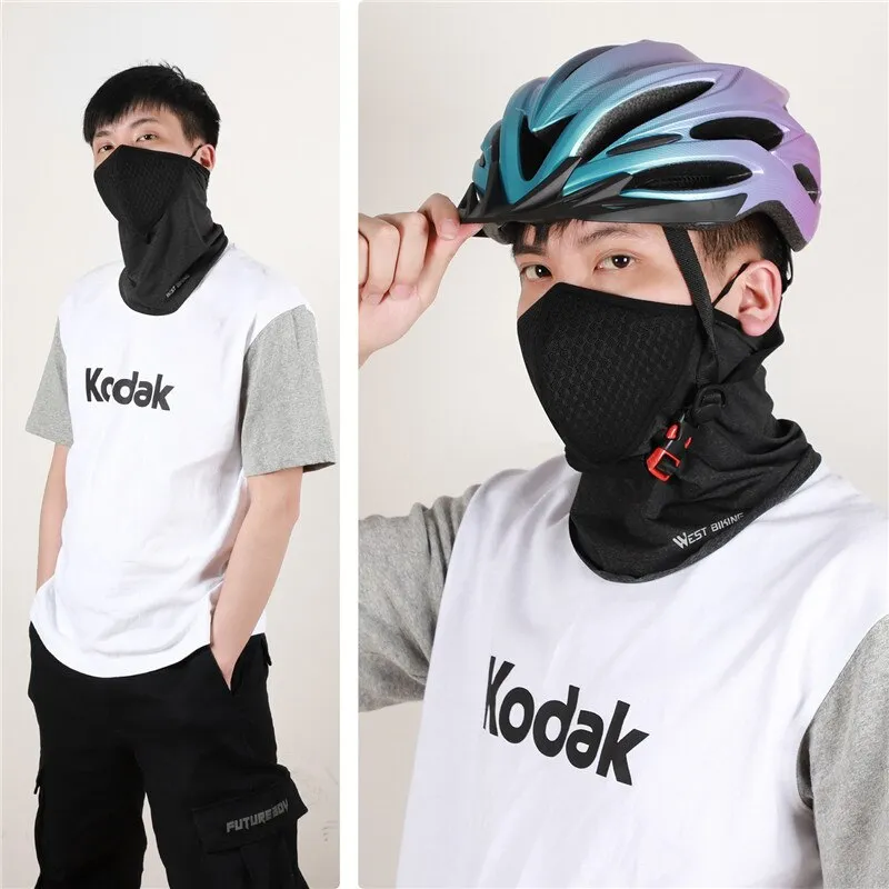 Summer Cycling Headwear Activated Carbon Filter Anti-Pollution Sport Scarf Running Face Cover Protection Accessories
