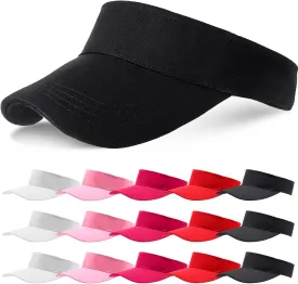 Syhood 15 Pieces Sun Visor Hats Sport Wear Athletic Sun Visor Caps Adjustable Sun Protection for Women Men