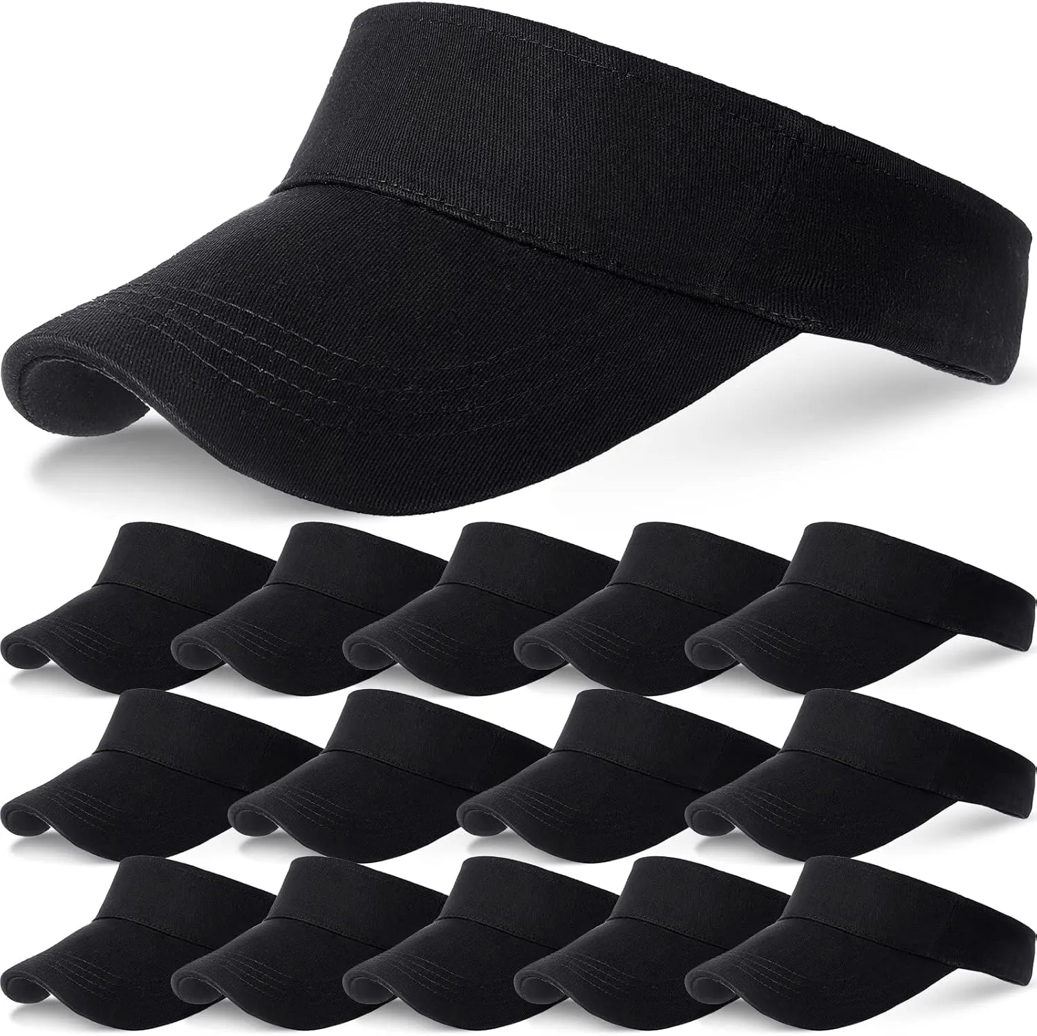 Syhood 15 Pieces Sun Visor Hats Sport Wear Athletic Sun Visor Caps Adjustable Sun Protection for Women Men