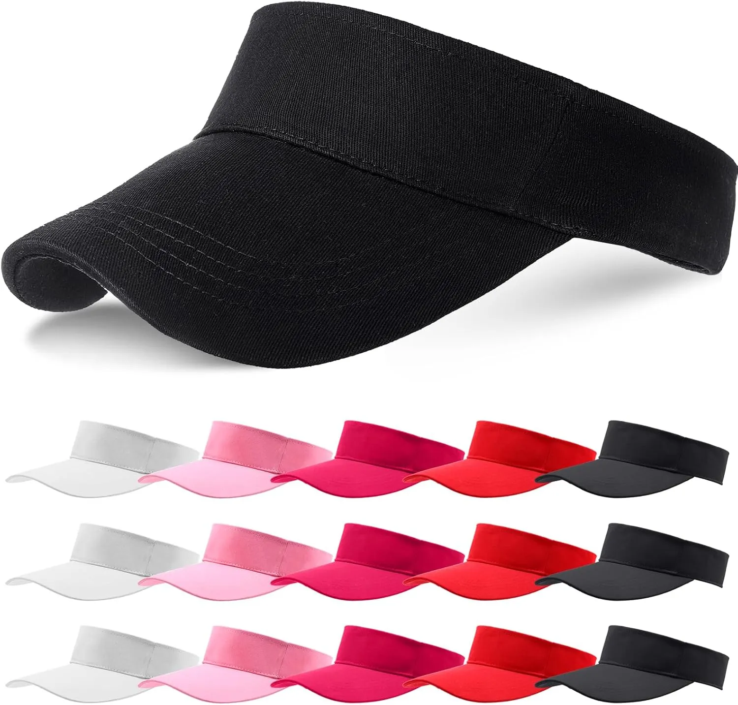 Syhood 15 Pieces Sun Visor Hats Sport Wear Athletic Sun Visor Caps Adjustable Sun Protection for Women Men