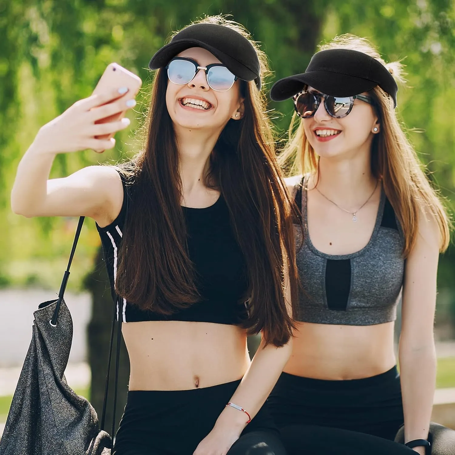 Syhood 15 Pieces Sun Visor Hats Sport Wear Athletic Sun Visor Caps Adjustable Sun Protection for Women Men