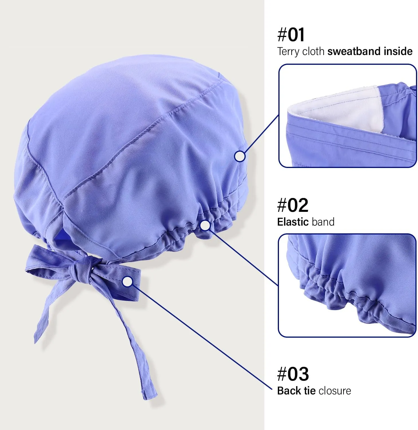 Trendy Apparel Shop XXL Oversized Working Scrub Cap with Sweatband and Elastic Tie Back
