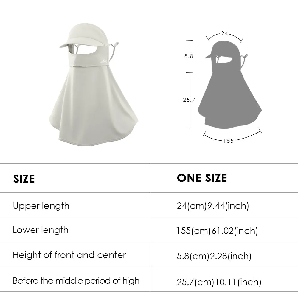 Unisex Sunscreen Mask with Brim Ice Silk UPF50  Face Cover