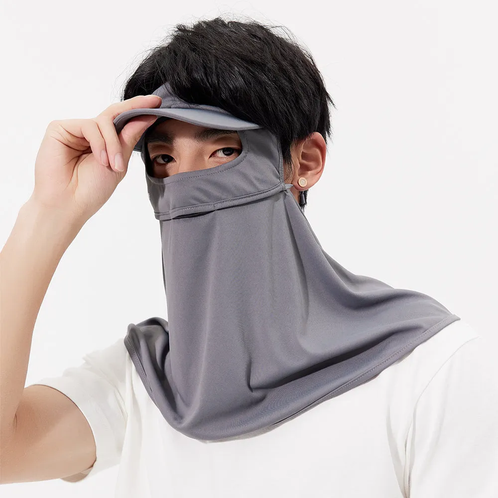 Unisex Sunscreen Mask with Brim Ice Silk UPF50  Face Cover
