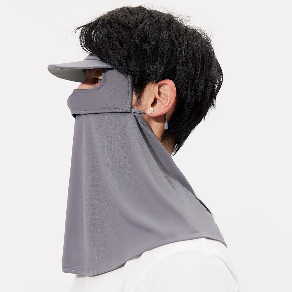 Unisex Sunscreen Mask with Brim Ice Silk UPF50  Face Cover