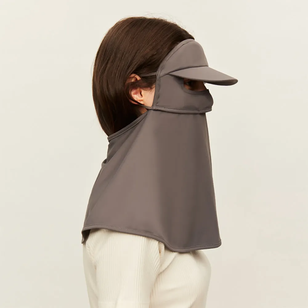Unisex Sunscreen Mask with Brim Ice Silk UPF50  Face Cover