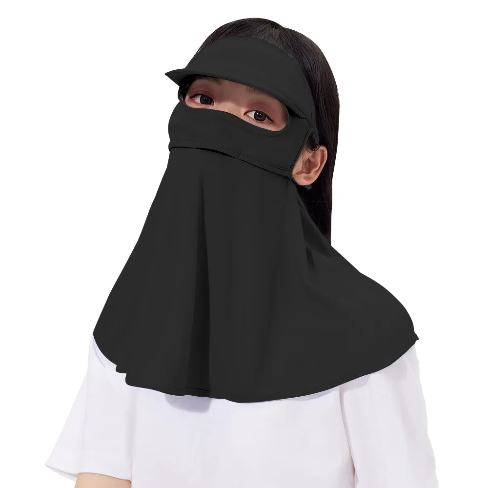 Unisex Sunscreen Mask with Brim Ice Silk UPF50  Face Cover