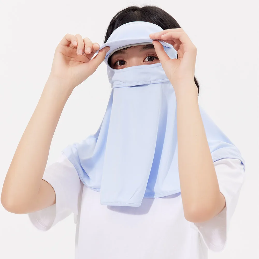Unisex Sunscreen Mask with Brim Ice Silk UPF50  Face Cover