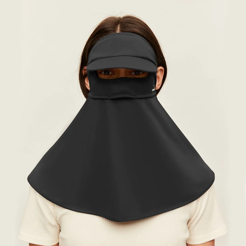 Unisex Sunscreen Mask with Brim Ice Silk UPF50  Face Cover
