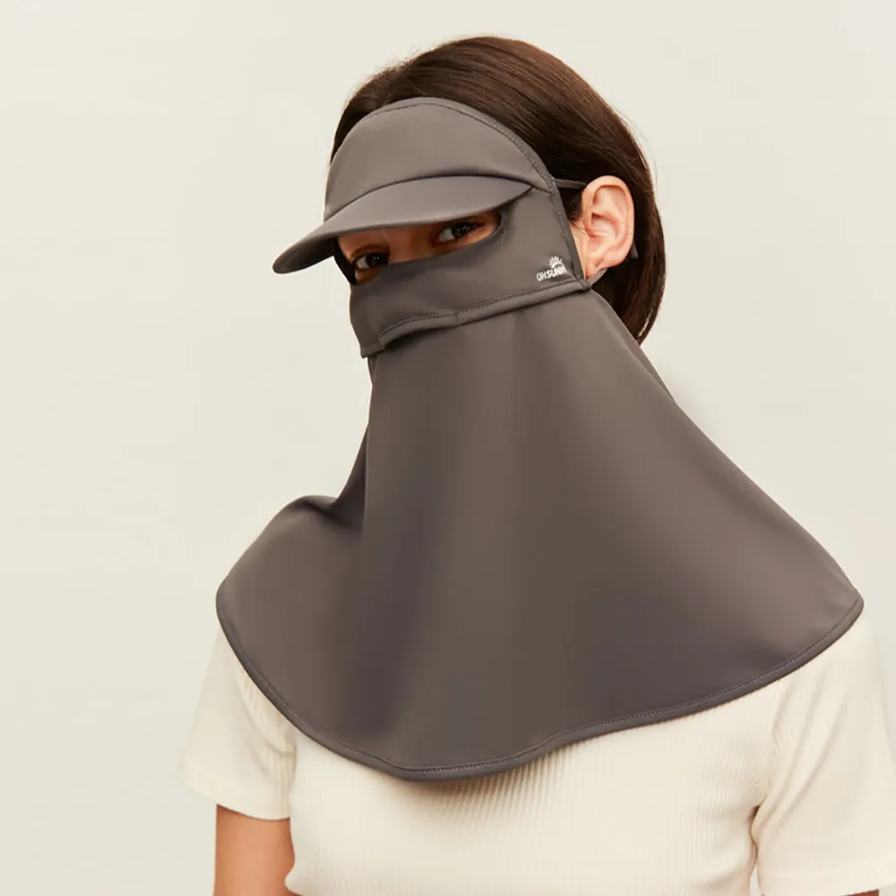 Unisex Sunscreen Mask with Brim Ice Silk UPF50  Face Cover