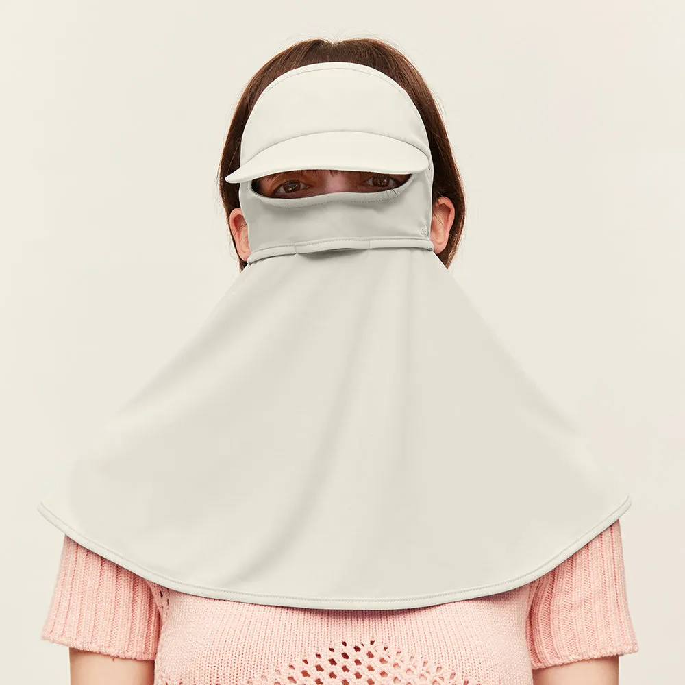 Unisex Sunscreen Mask with Brim Ice Silk UPF50  Face Cover