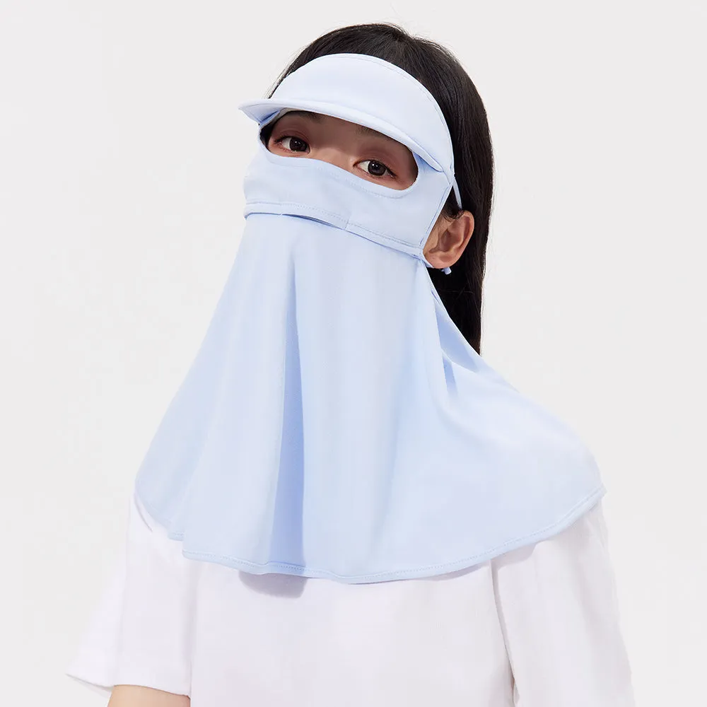 Unisex Sunscreen Mask with Brim Ice Silk UPF50  Face Cover