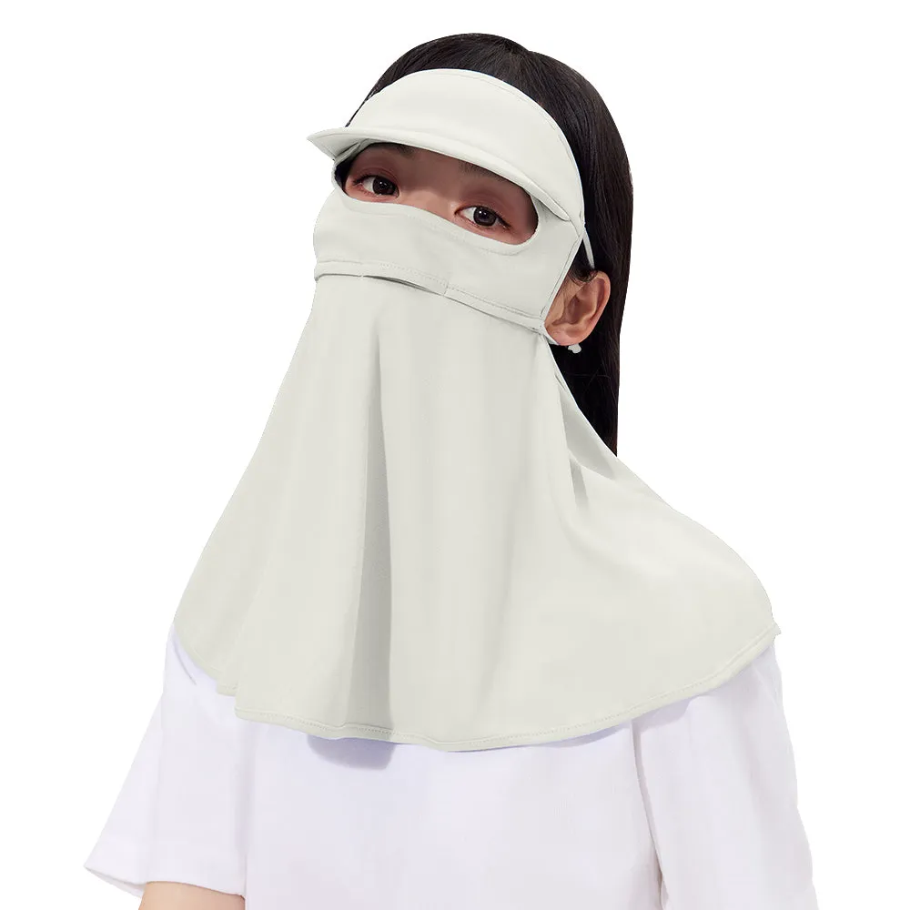 Unisex Sunscreen Mask with Brim Ice Silk UPF50  Face Cover